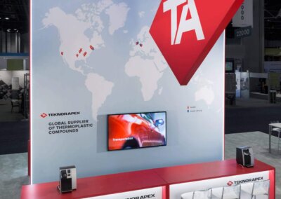 Teknor Apex locations on a map at the exhibit