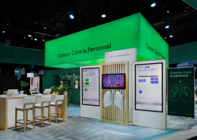 Boehringer Ingelheim’s exhibit booth displaying Cancer Care is Personal
