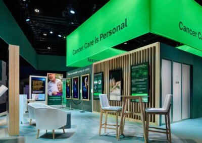 Boehringer Ingelheim exhibition booth displaying cancer care information