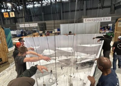 the overhead sign installation