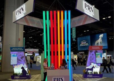 PRN Pharmacal exhibit multicolored stripes
