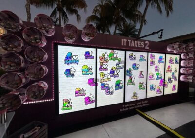 interactive wall with painted digital murals