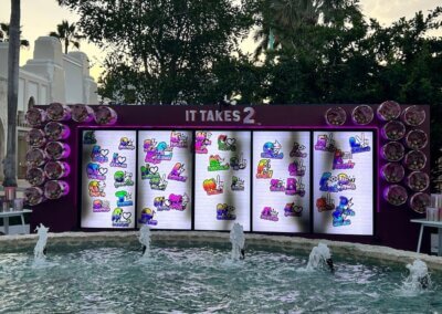 interactive wall with vibrant tags as digital murals