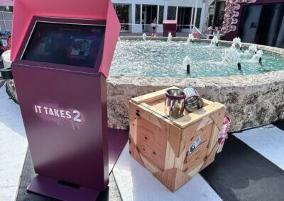 wooden box and paint cans