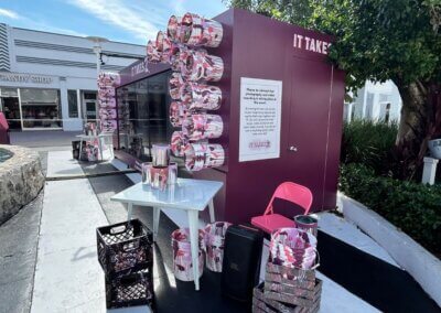 art basel podium and with spray cans