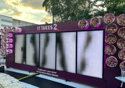 interactive wall before at the beginning of exhibition