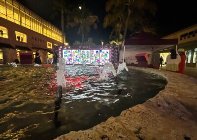 fountain and the digital mural