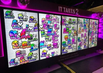 interactive walls with vibrant tags